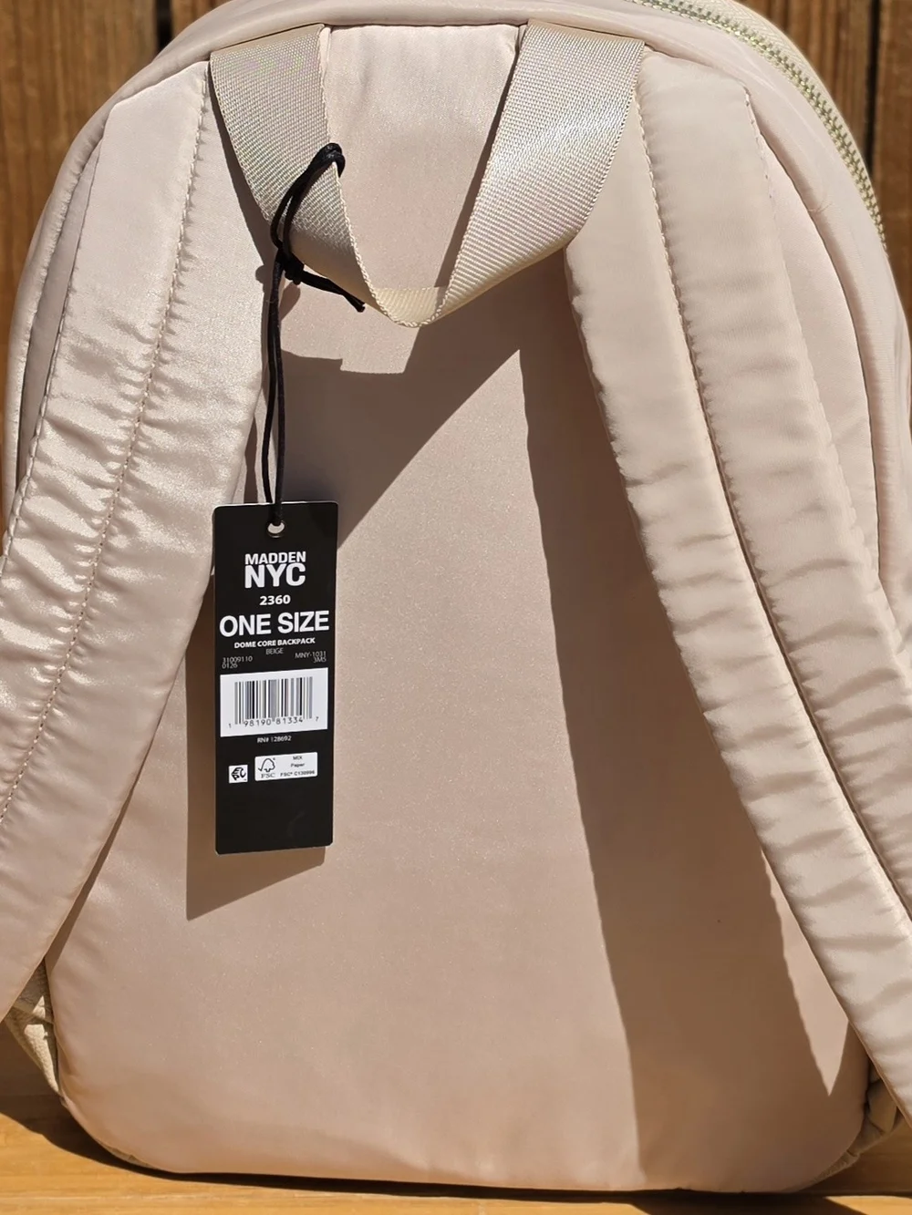 Madden NYC Women's Dome Core Backpack in khaki NWT